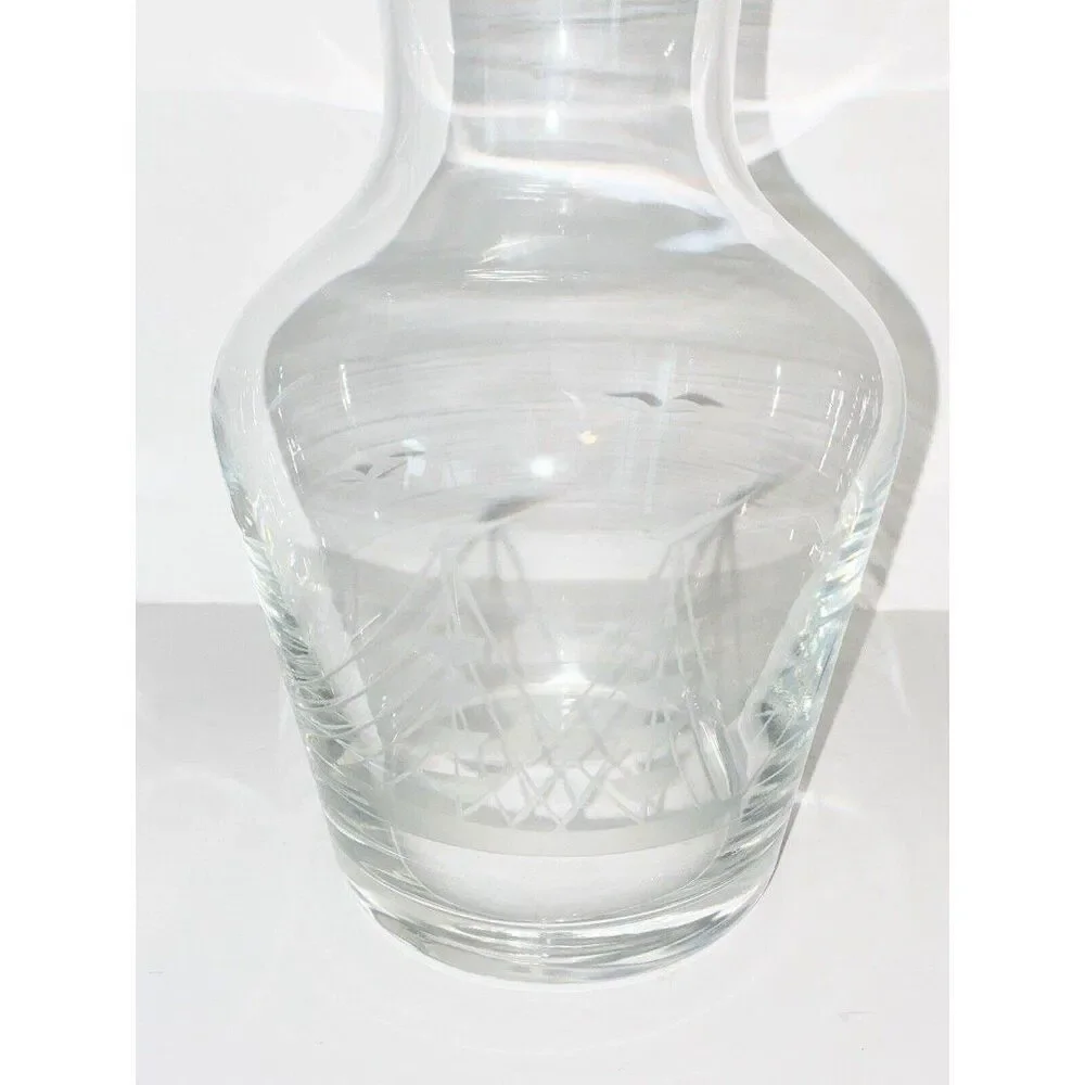 Bedside Water Carafe With Glass -Boat Etchings